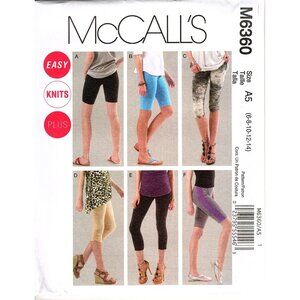 McCall's M6360 Misses 6 to 14 Knit Leggings, Shorts, Capri Uncut Sewing Pattern